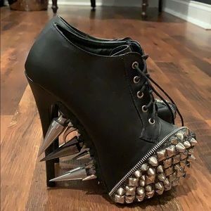 Custom spike leather heels